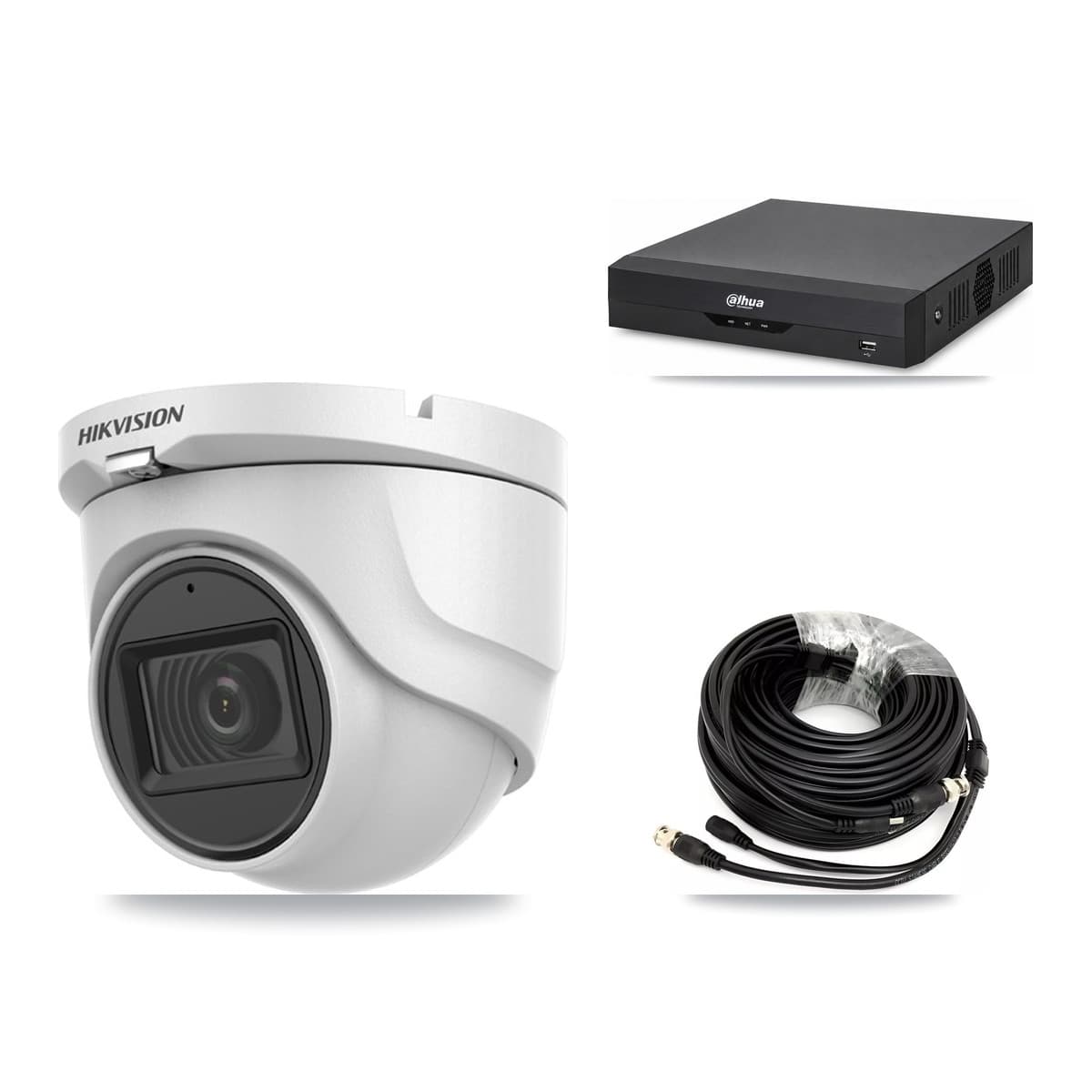 Hikvision & Dahua 4-Channel 5MP CCTV Kit — 2 DS-2CE76H0T Turret Cameras + 3TB Recording