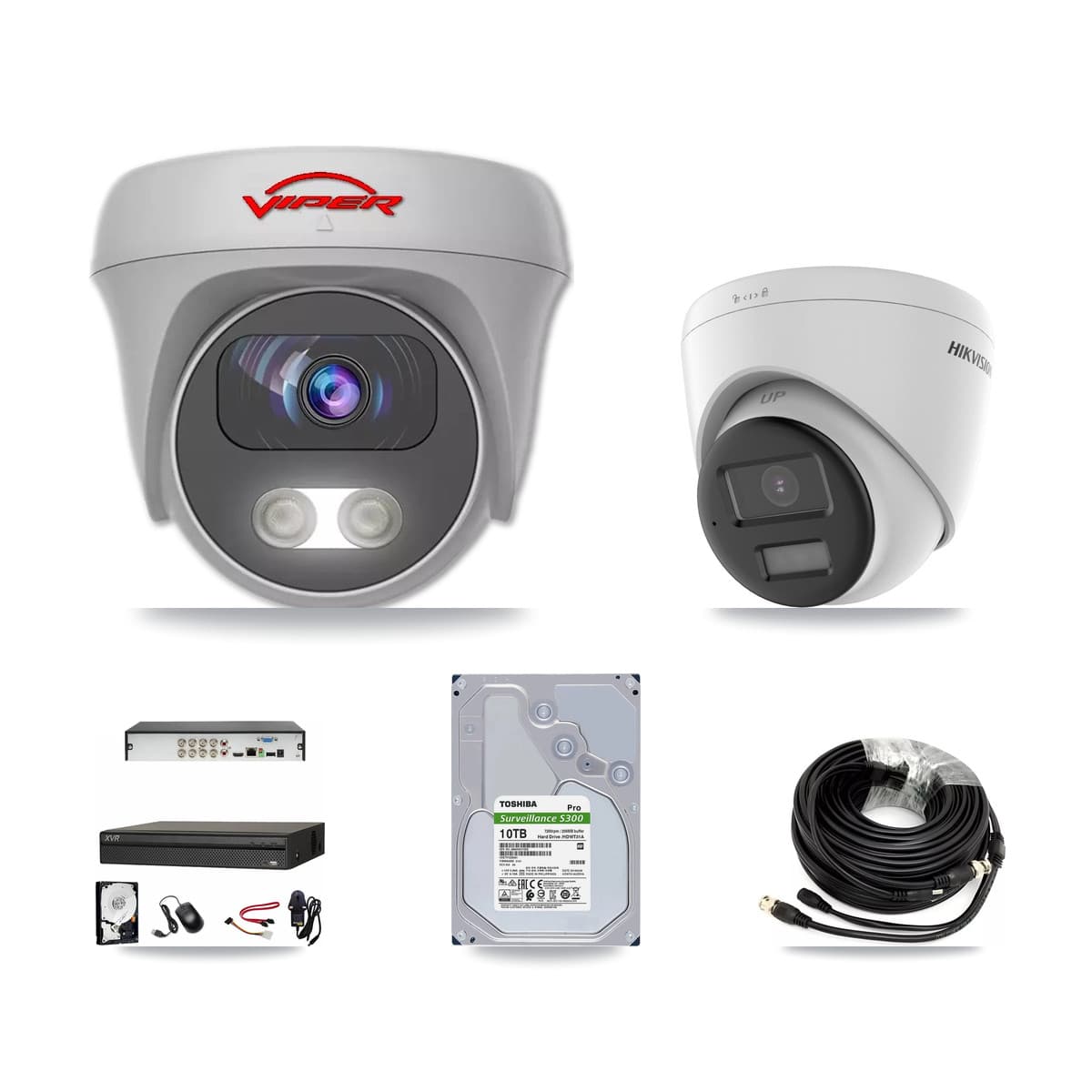 8-Channel 5MP – 4K CCTV Kit — 1 4K Turret + 7 White 5MP Cameras + 10TB Recording (XVR-3108AD Recorder) - Image 1