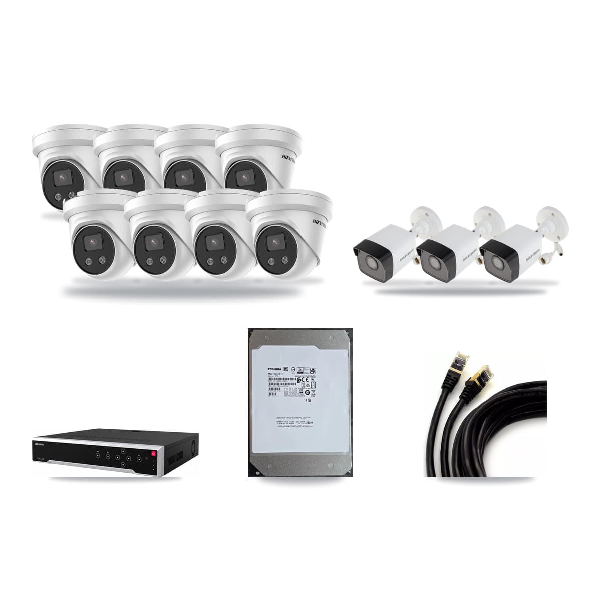 Hikvision 32-Channel 5MP CCTV Kit — 3 Bullet + 8 Turret Cameras + 14TB Recording - Image 1