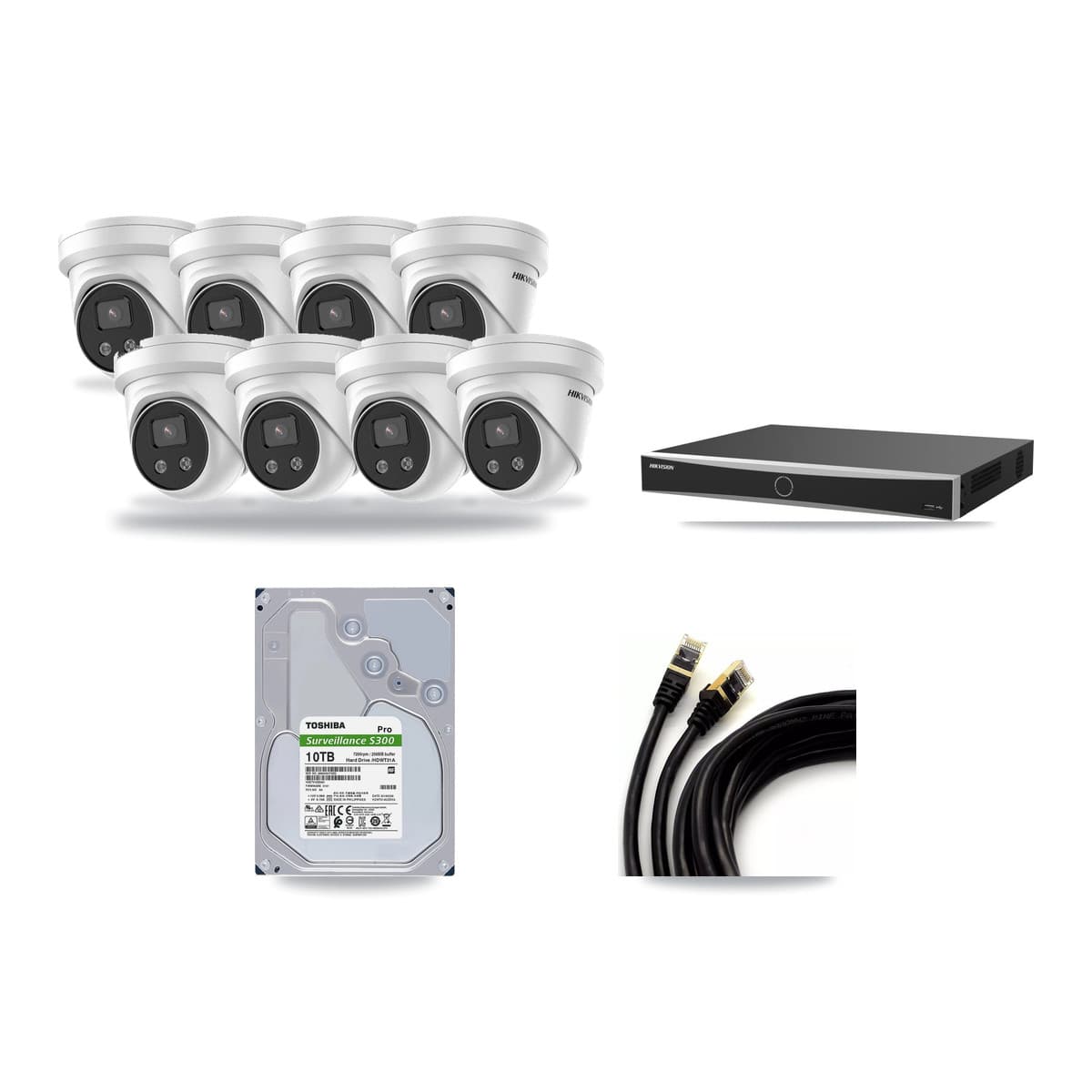 Hikvision 16-Channel 5MP CCTV Kit — 8 Turret Cameras + 10TB Recording (DS-7616NXI Recorder) - Image 1