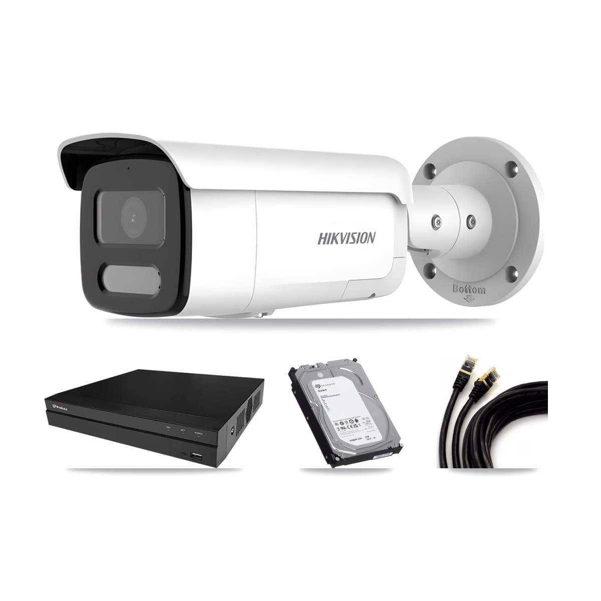 Hikvision & Prolux 8-Channel 4MP CCTV Kit — 5 Bullet Cameras + 6TB Recording