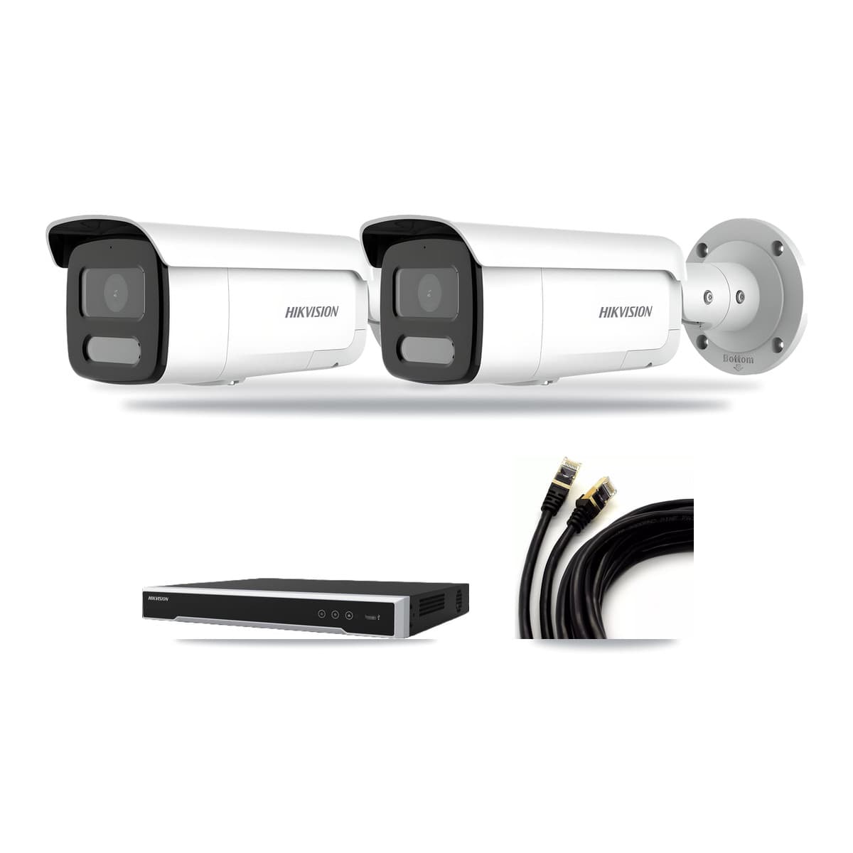 Hikvision 8-Channel 4MP CCTV Kit — 2 Bullet Cameras + 3TB Recording (DS-7608NI-M2 Recorder) - Image 1
