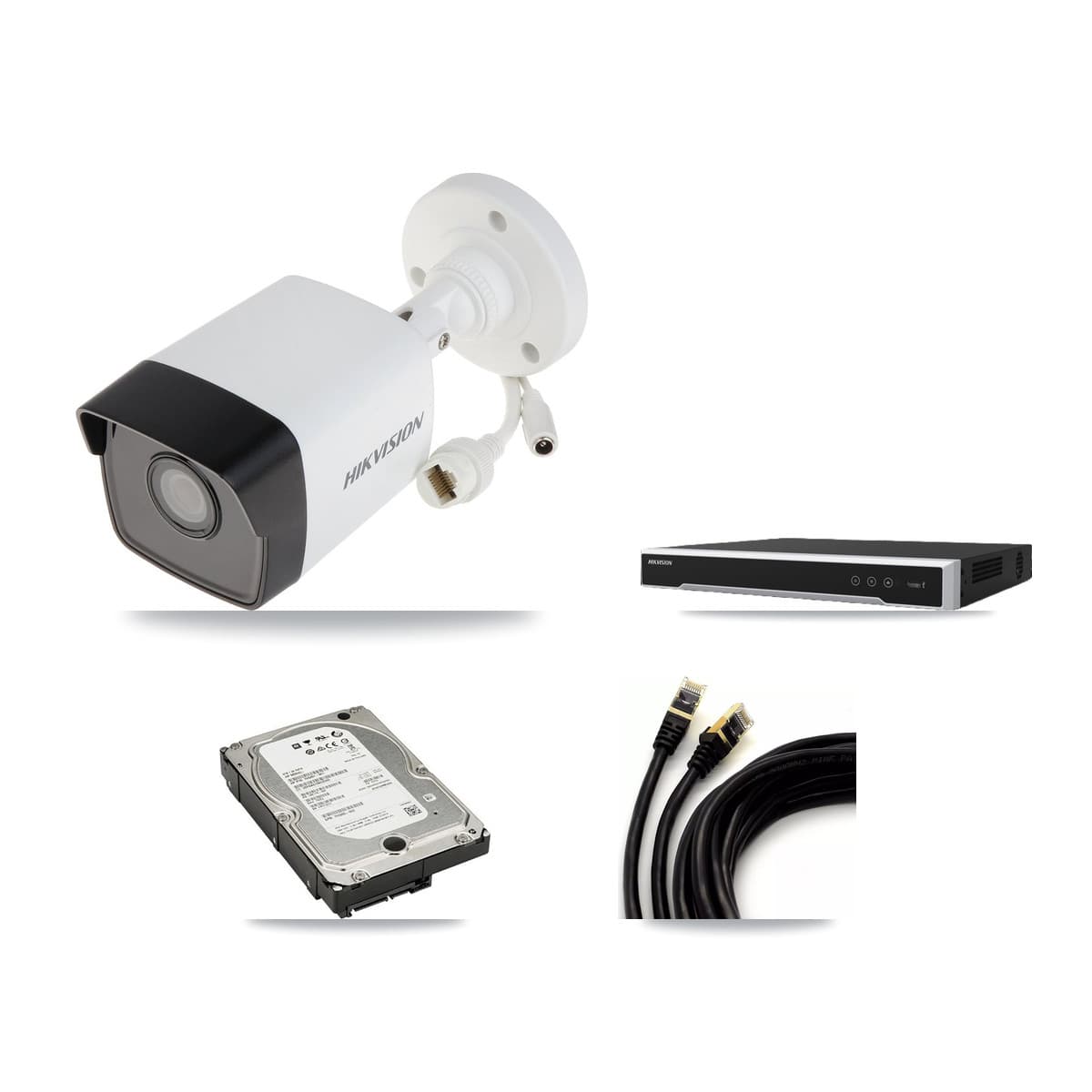 Hikvision 16-Channel 5MP CCTV Kit — 4 DS-2CD1053G0 Bullet Cameras + 5TB Recording