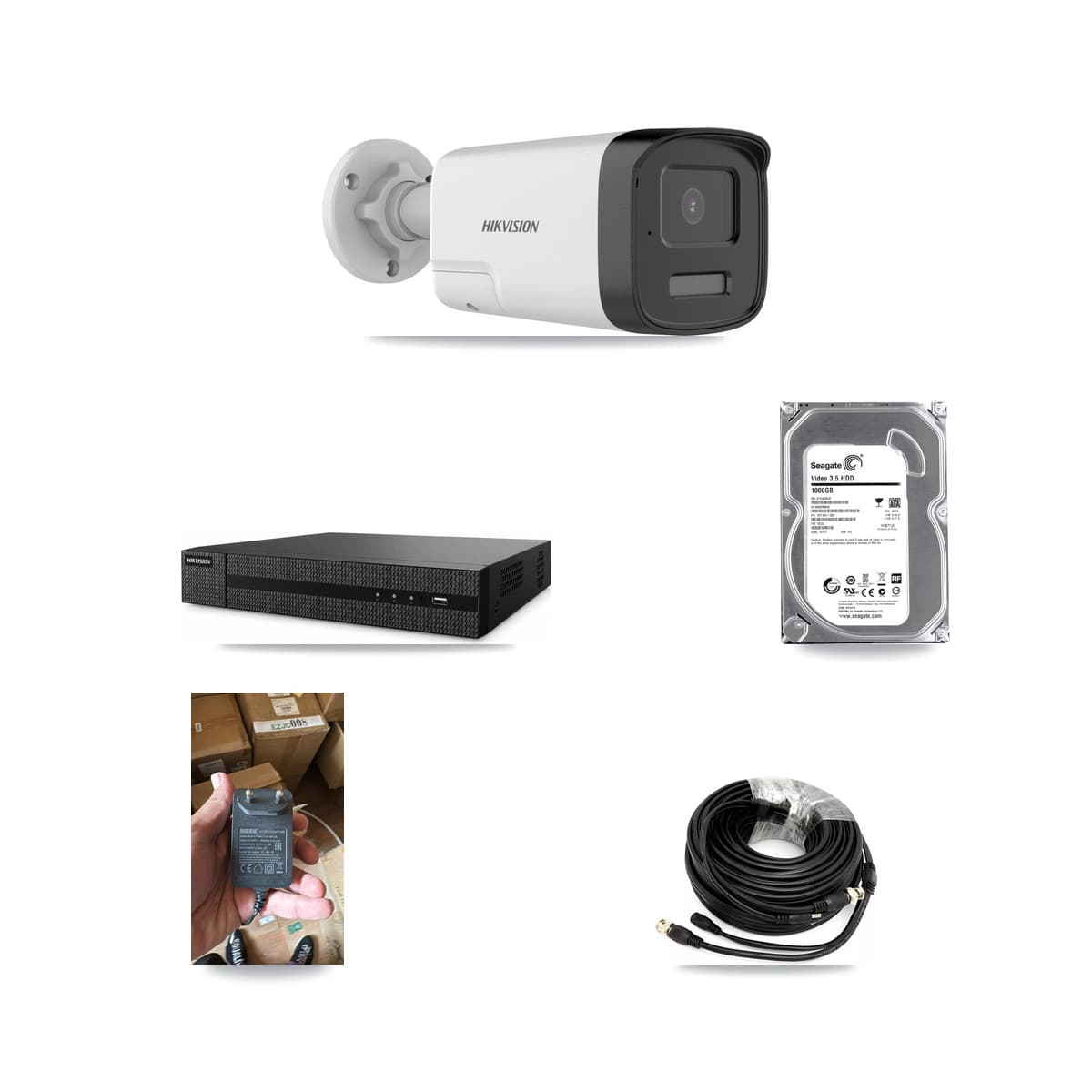 Hikvision 8-Channel 5MP CCTV Kit — 1 DS-2CE17K0T Bullet Camera + 1TB Recording (DVR-8CH Recorder) - Image 1