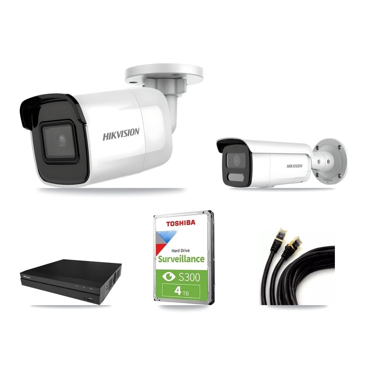 Hikvision & Prolux 8-Channel 4MP – 4K CCTV Kit — 1 4K + 1 4MP Bullet Cameras + 4TB Recording - Image 1