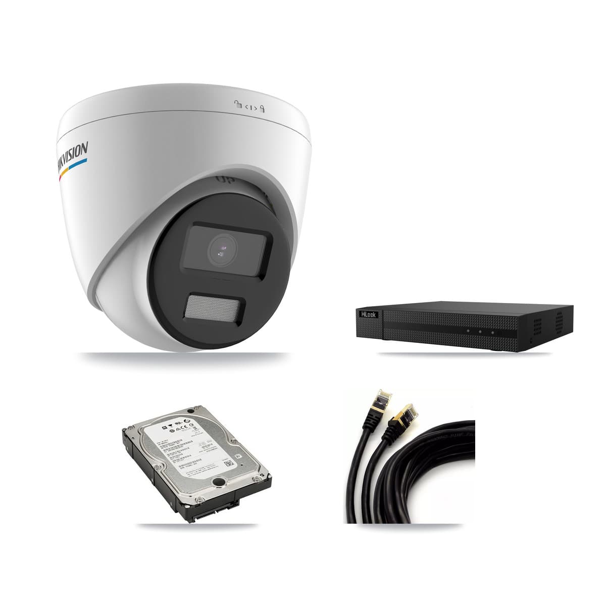 Hikvision & HiLook 8-Channel 2MP CCTV Kit — 7 Turret Cameras + 5TB Recording (NVR-108MH-D Recorder)