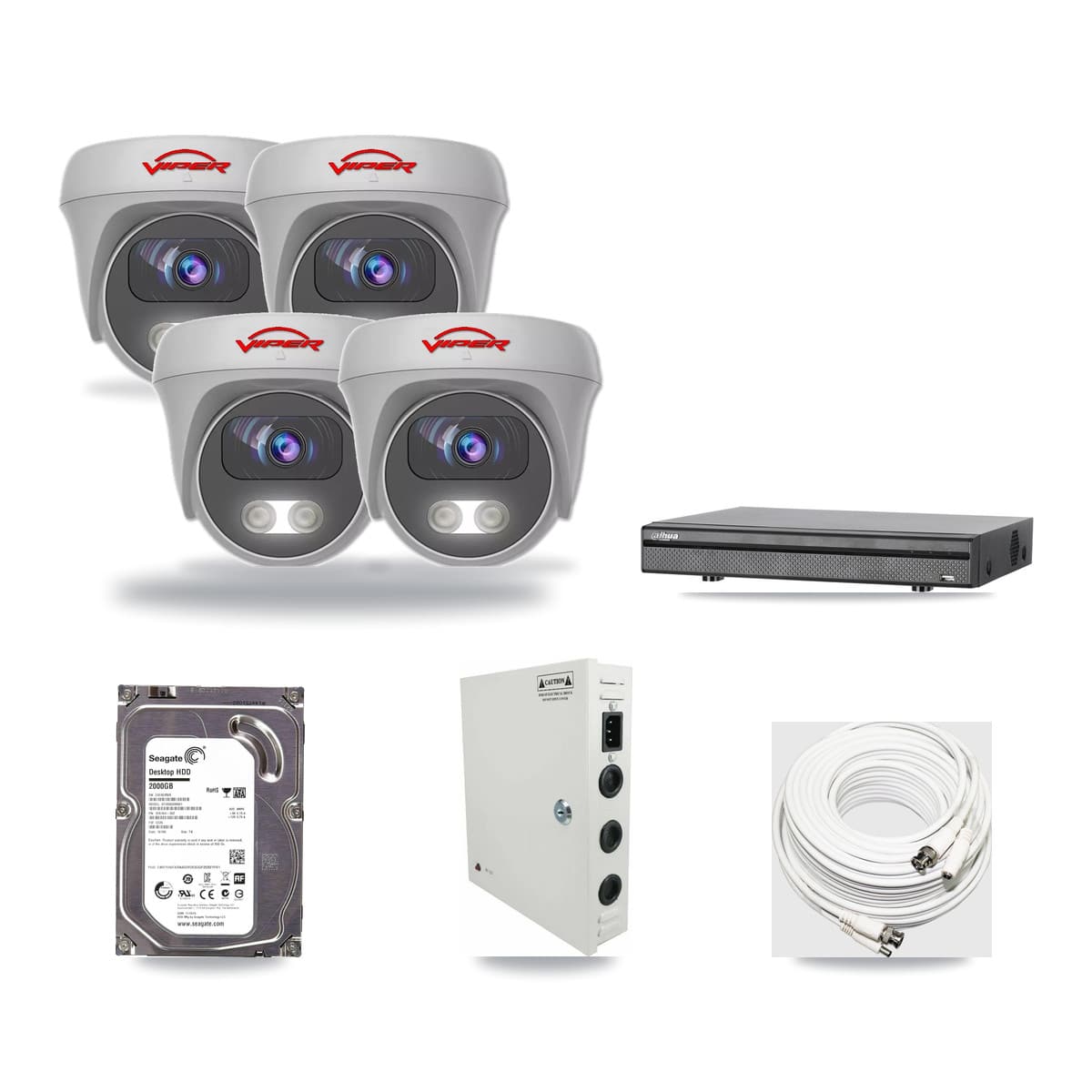 Viper & Dahua 8-Channel 5MP CCTV Kit — 4 Cameras + 2TB Recording - Image 1