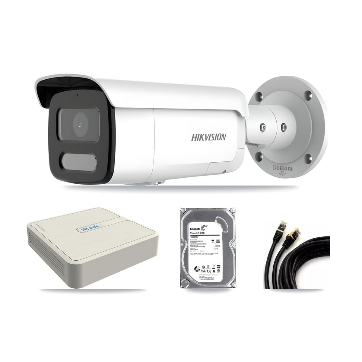 Hikvision & HiLook 8-Channel 4MP CCTV Kit — 1 Bullet Camera + 1TB Recording (NVR-108H-D Recorder) - Image 1