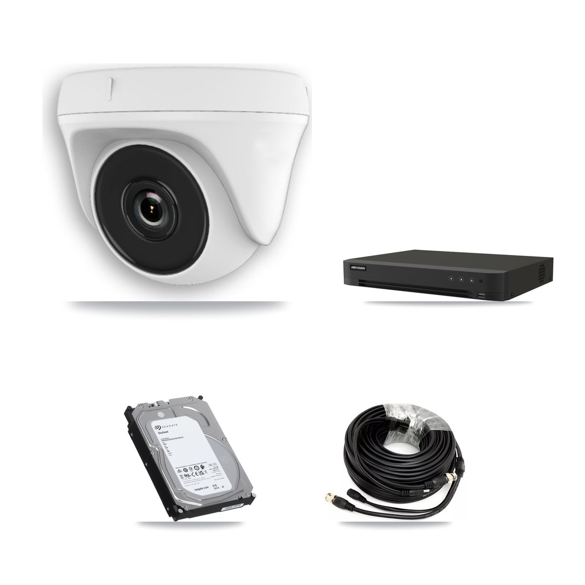 Hikvision 16-Channel 2MP CCTV Kit — 8 White Dome Cameras + 6TB Recording (IDS-7216HQHI Recorder)