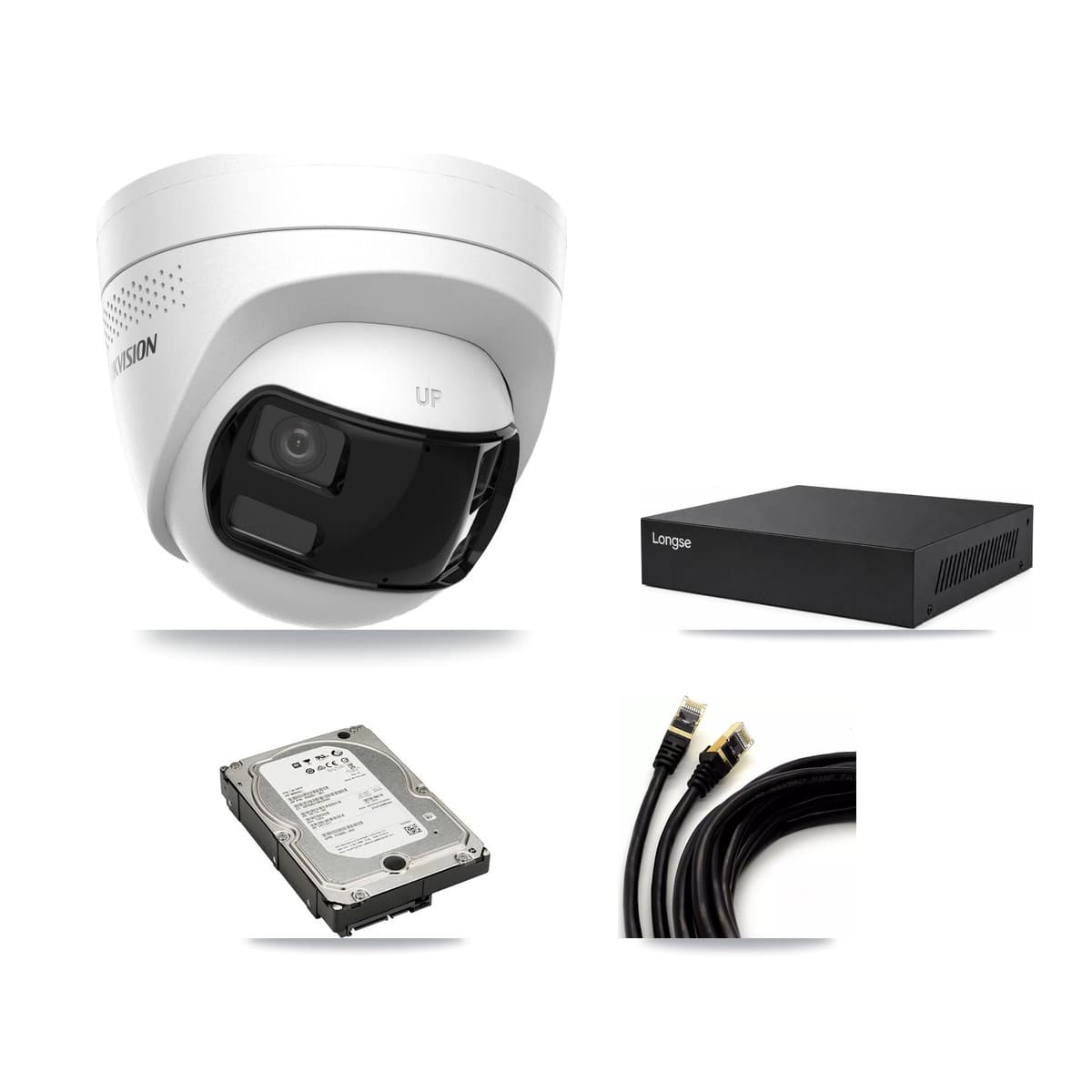 Longse 8-Channel 4K CCTV Kit — 2 Turret Cameras + 5TB Recording