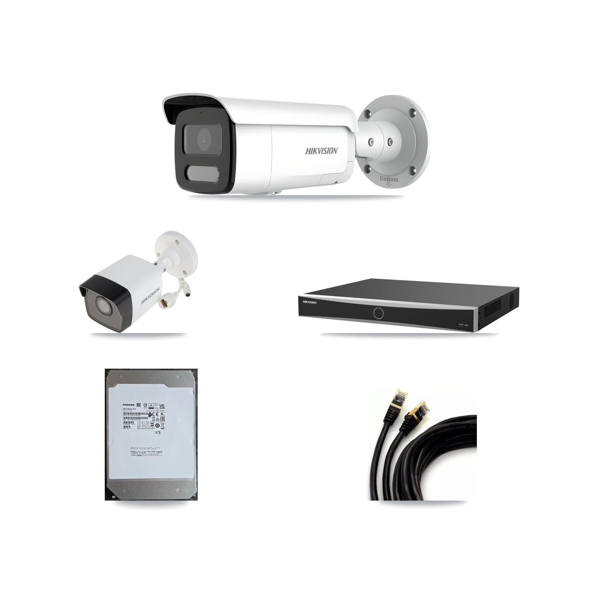 Hikvision 16-Channel 4MP – 5MP CCTV Kit — 4 5MP + 10 4MP Bullet Cameras + 14TB Recording
