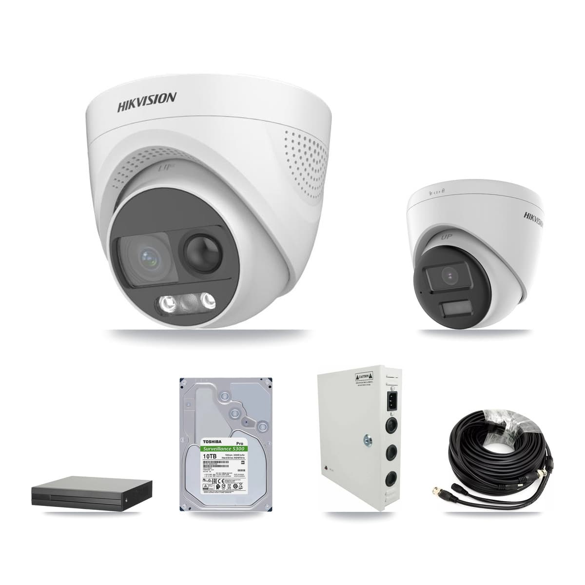 Hikvision 16-Channel 5MP CCTV Kit — 10 DS-2CE72KF3T + 4 DS-2CE78K0T Turret Cameras + 10TB Recording - Image 1