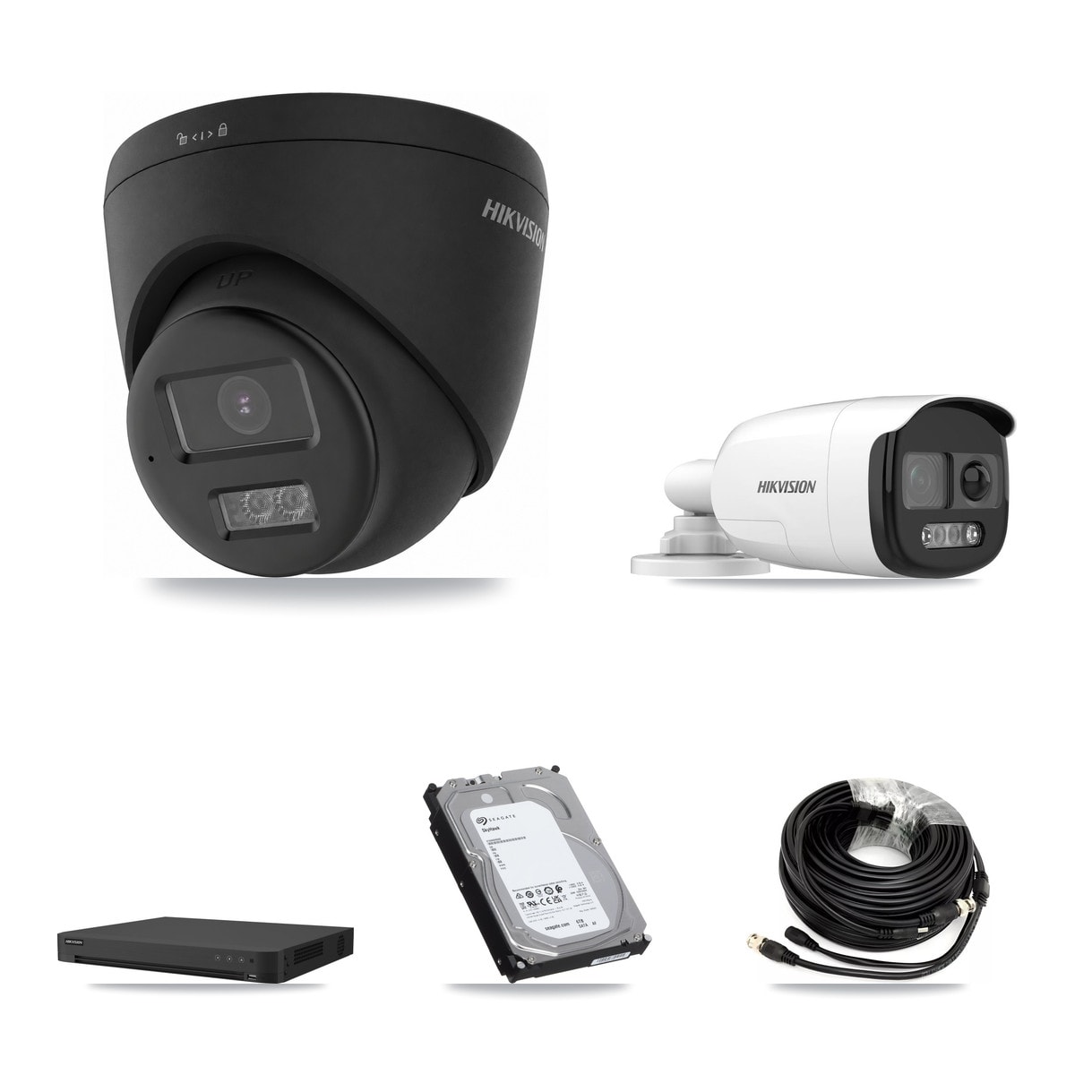 Hikvision 16-Channel 5MP – 4K CCTV Kit — 2 5MP Bullet + 6 Black 4K Turret Cameras + 6TB Recording - Image 1