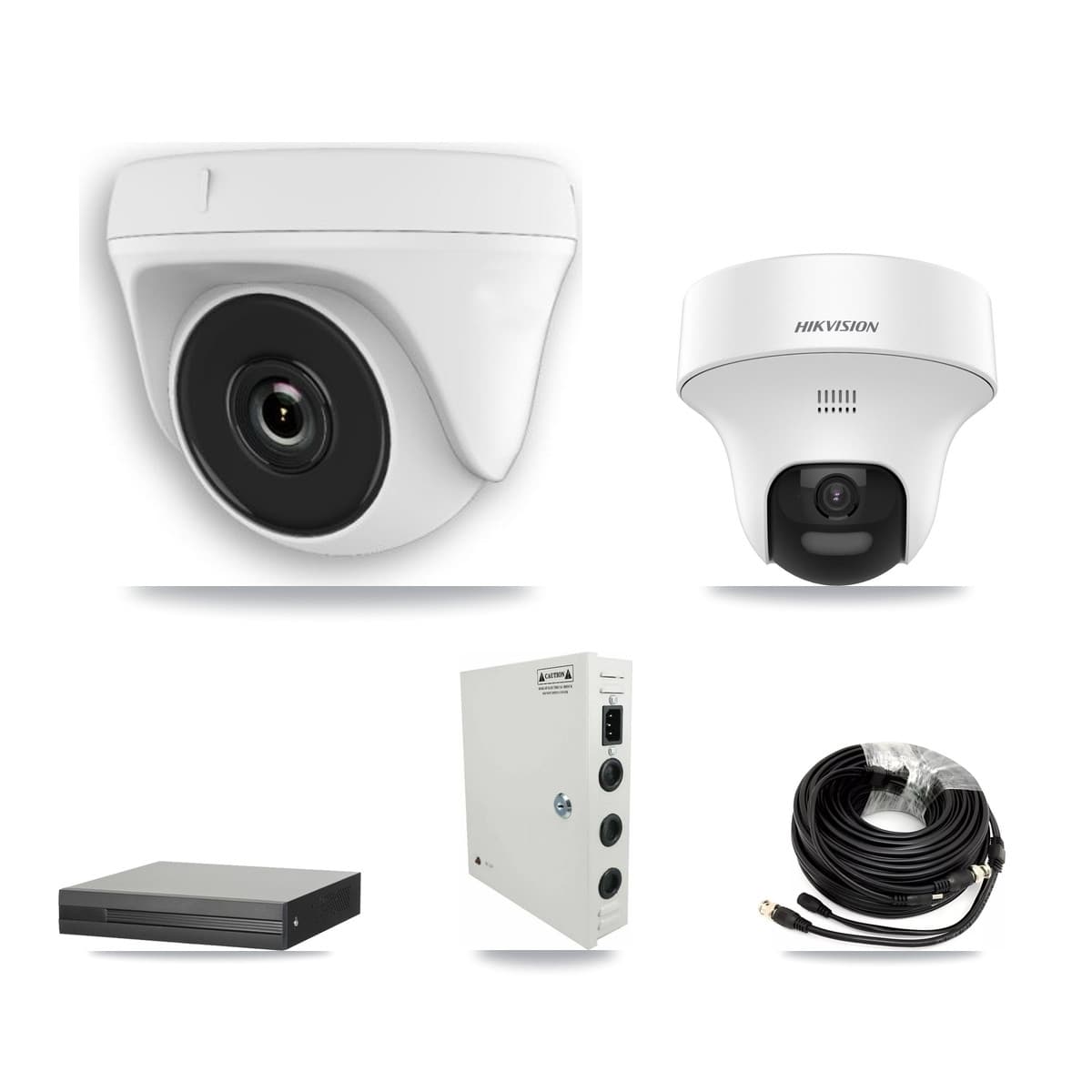 Hikvision 16-Channel 2MP – 5MP CCTV Kit — 1 DS-2CE70K0T 5MP Turret + 10 White HDT-2MP-N20W 2MP Dome Cameras + 8TB Recording