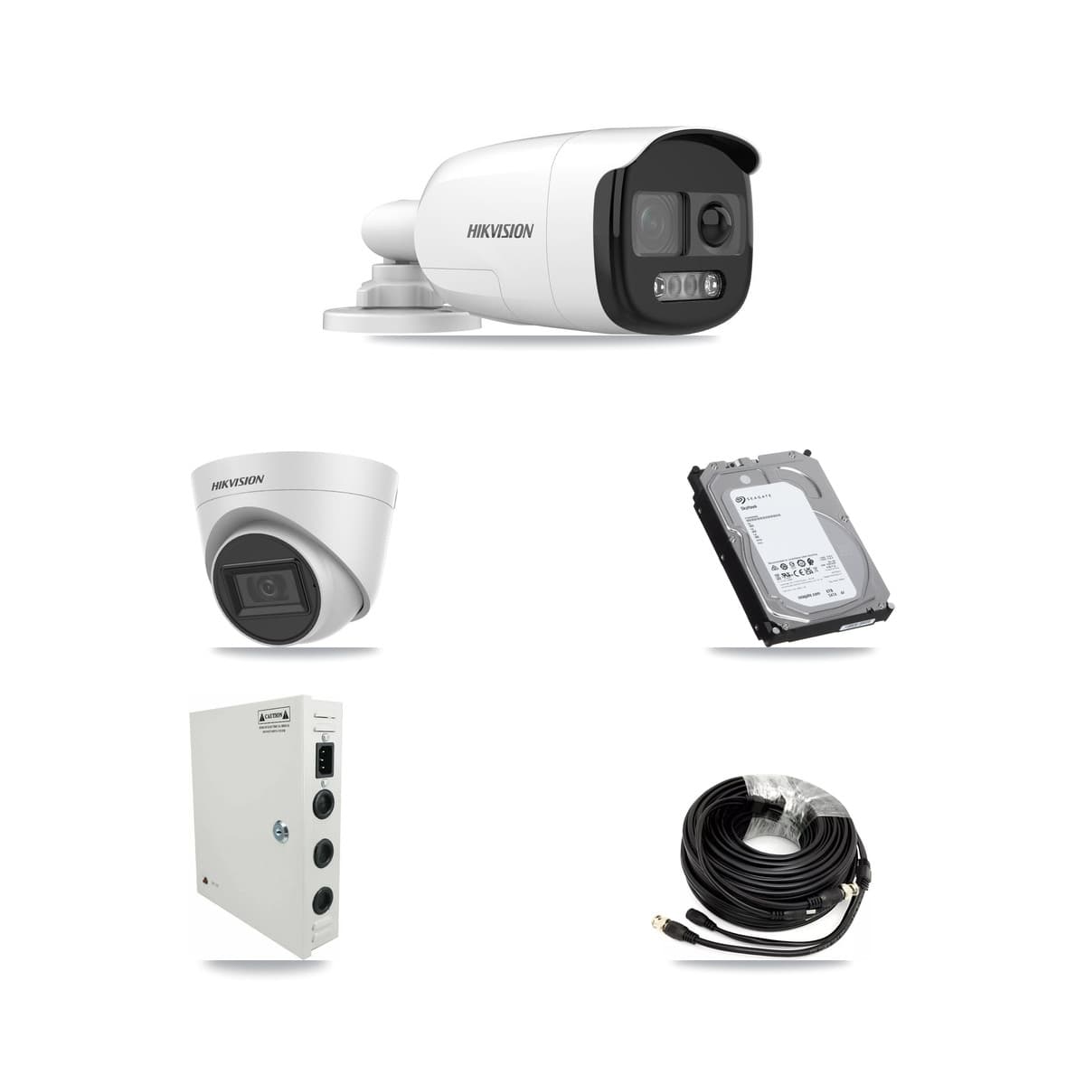 Hikvision 32-Channel 5MP CCTV Kit — 6 Bullet + 6 White Turret Cameras + 3× 6TB Recording