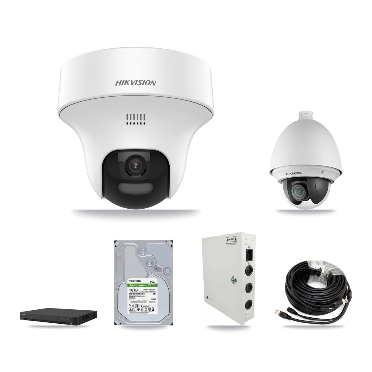 Hikvision 32-Channel 2MP – 5MP CCTV Kit — 1 DS-2AE4225T 2MP PTZ + 26 DS-2CE70K0T 5MP Turret Cameras + 10TB Recording