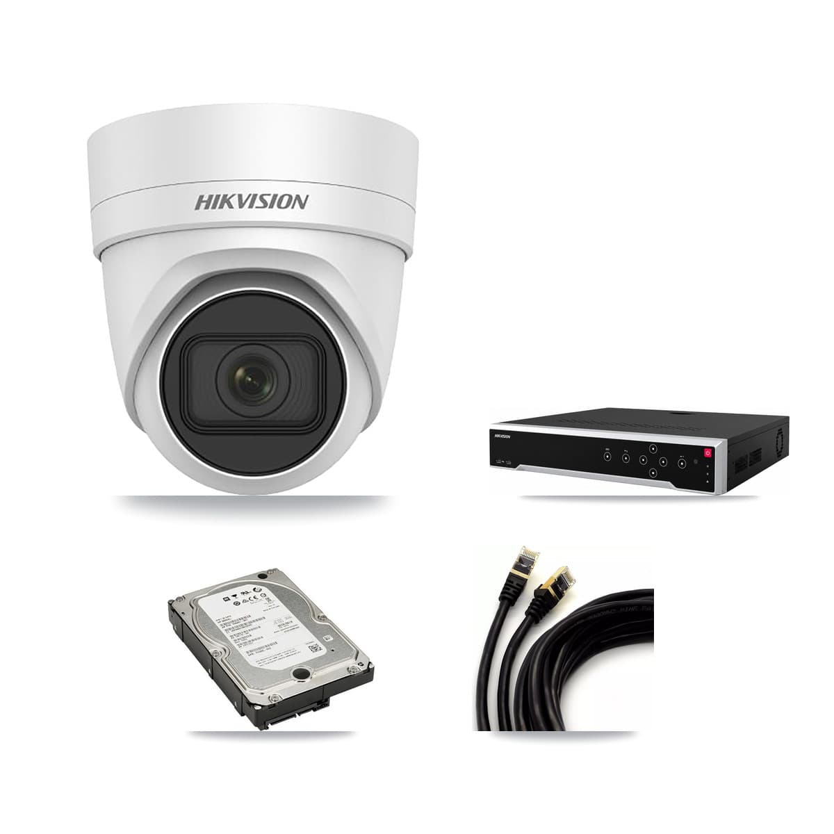 Hikvision 32-Channel 4MP CCTV Kit — 4 DS-2CD2H45FWD Turret Cameras + 5TB Recording