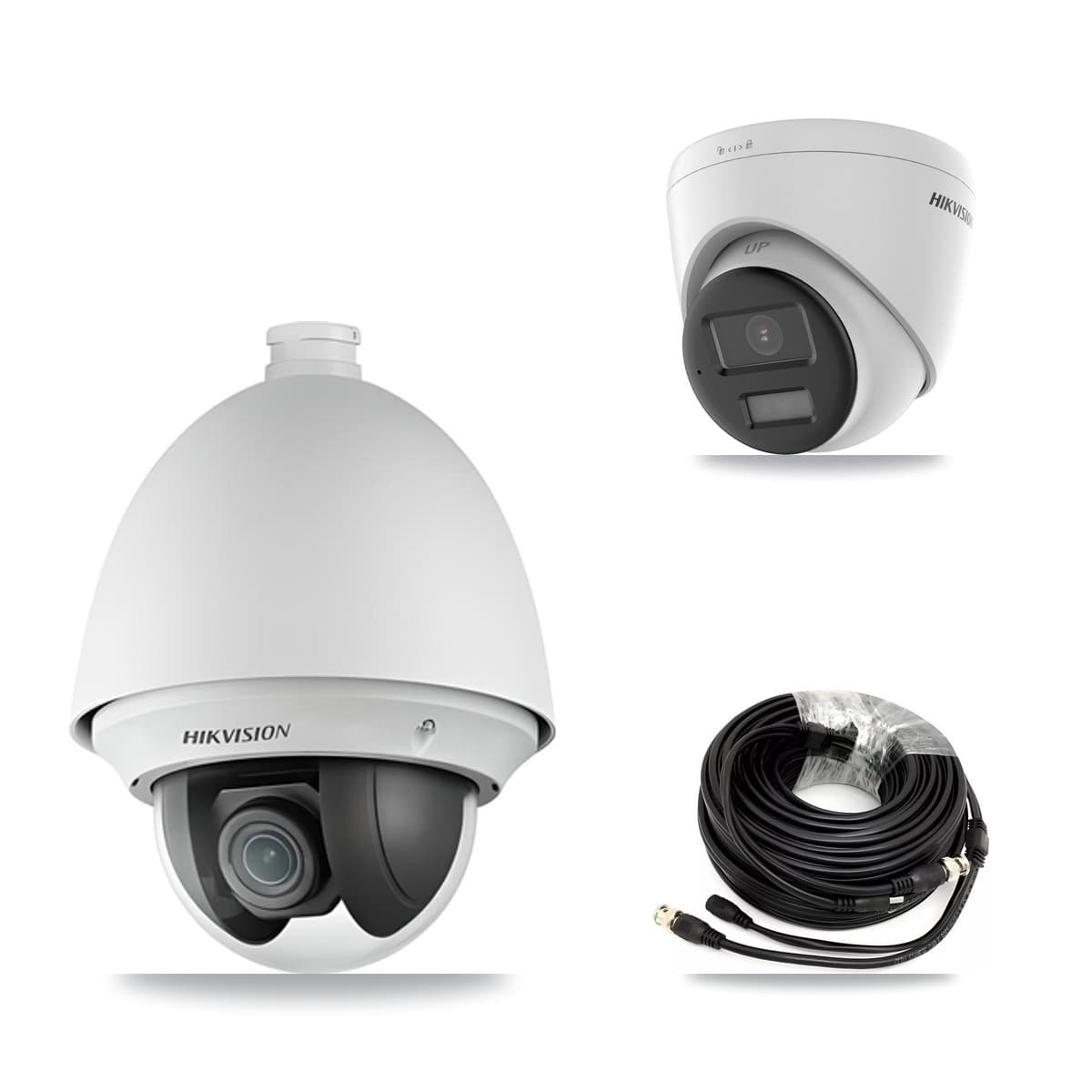 Hikvision & Prolux 8-Channel 2MP – 4K CCTV Kit — 1 2MP PTZ + 1 4K Turret Cameras + 3TB Recording (PXD-5208AN Recorder)
