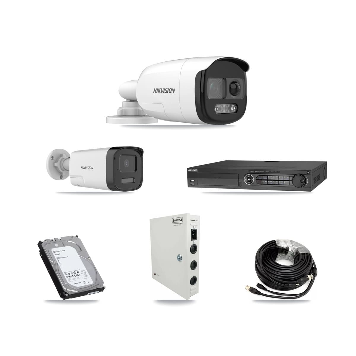 Hikvision 32-Channel 5MP CCTV Kit — 8 DS-2CE12KF3T + 8 DS-2CE17K0T Bullet Cameras + 3× 6TB Recording