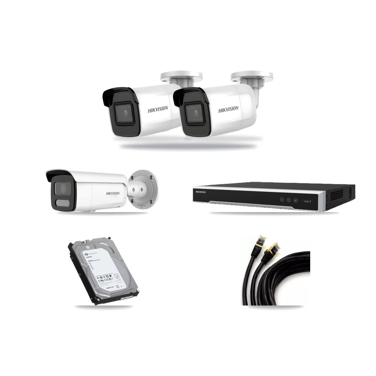 Hikvision 16-Channel 4K CCTV Kit — 2 DS-2CD2085G1 + 1 DS-2CD2T87G2H Bullet Cameras + 6TB Recording - Image 1