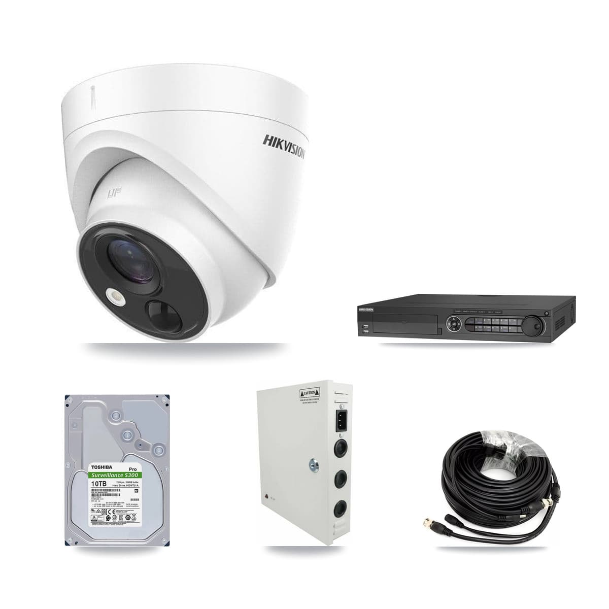 Hikvision 32-Channel 5MP CCTV Kit — 23 DS-2CE71H0T Turret Cameras + 3× 10TB Recording (DS-7332HQHI Recorder)
