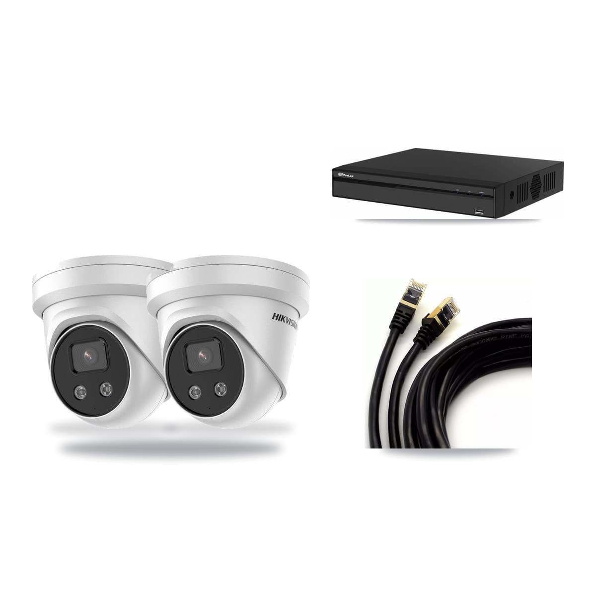 Hikvision & Prolux 4-Channel 5MP CCTV Kit — 2 Turret Cameras + 3TB Recording - Image 1