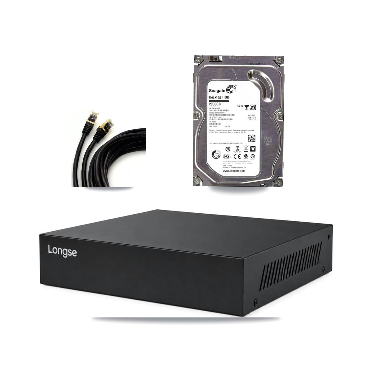 Longse 8-channel CCTV kit: 5 cameras (5× 5MP Dome), 2TB hard drive