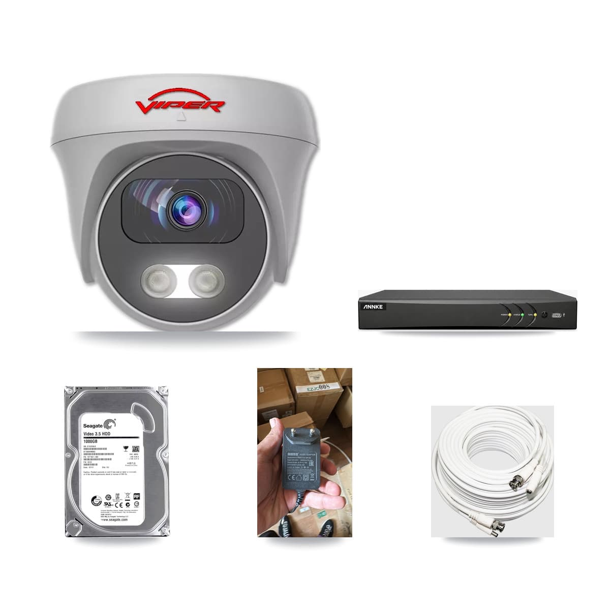 ANNKE 4-channel CCTV kit: 1 camera (1× 5MP Camera), 1TB hard drive