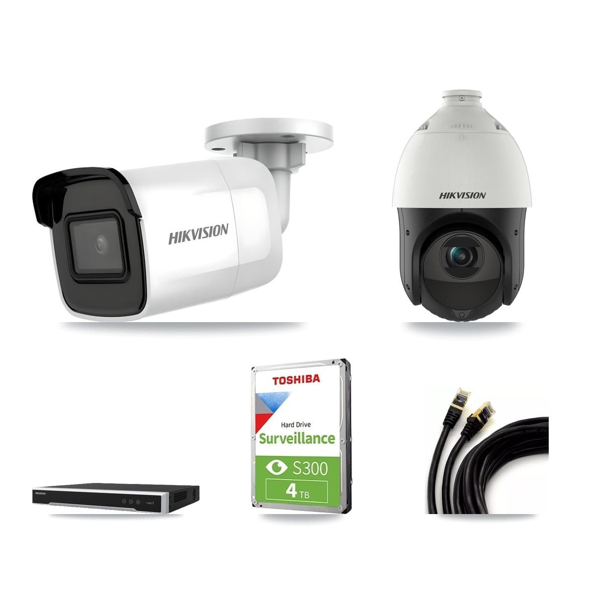 Hikvision 16-Channel 4MP – 4K CCTV Kit — 1 4K Bullet + 1 4MP PTZ Cameras + 4TB Recording (DS-7616NI-M2 Recorder)