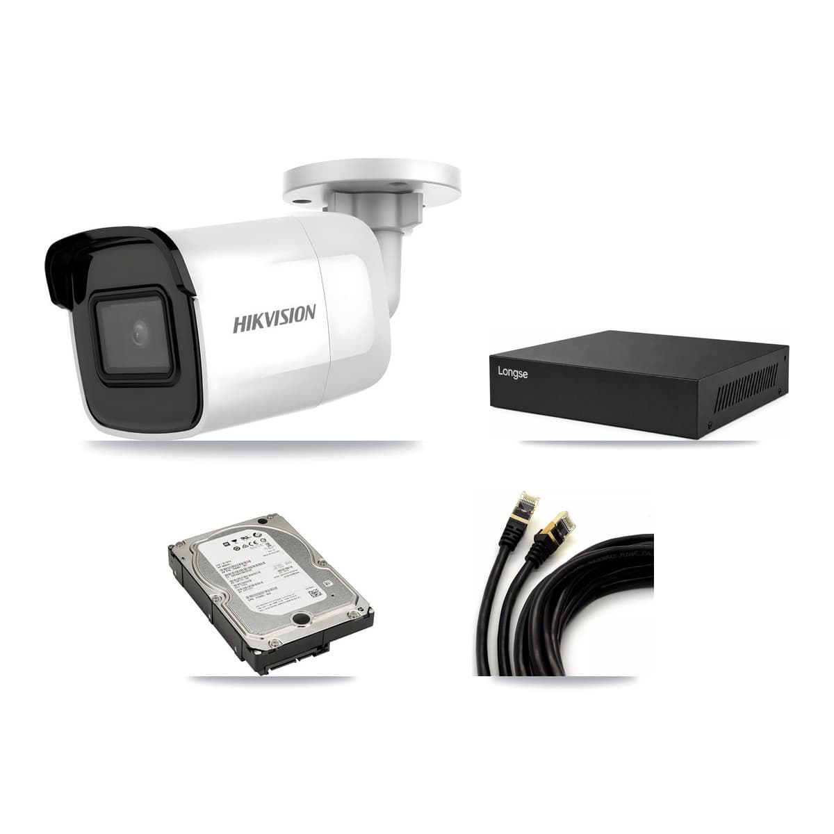 Hikvision & Longse 8-Channel 4K CCTV Kit — 2 Bullet Cameras + 5TB Recording