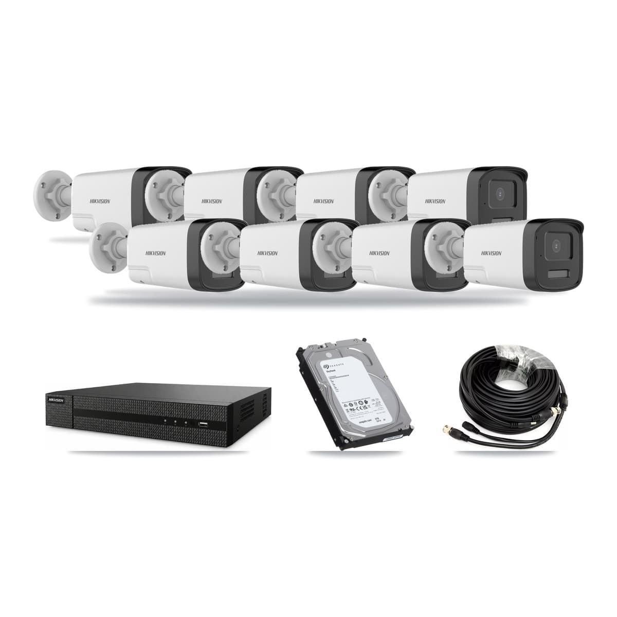 Hikvision 8-Channel 5MP CCTV Kit — 8 DS-2CE17K0T Bullet Cameras + 6TB Recording (DVR-8CH Recorder) - Image 1