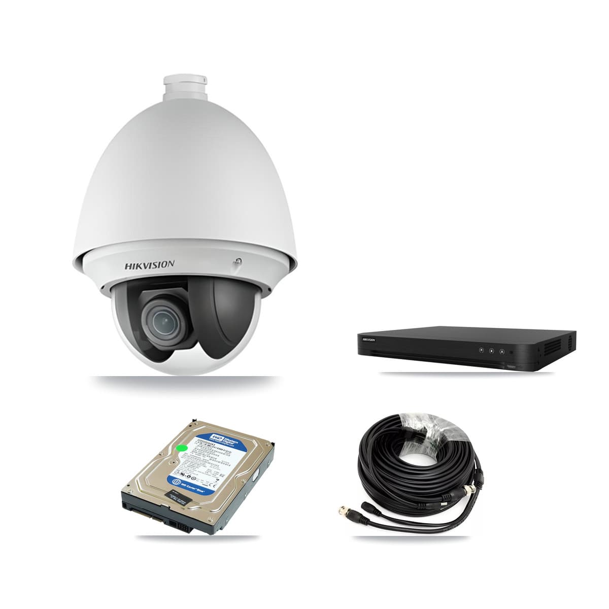 Hikvision 16-Channel 2MP CCTV Kit — 1 DS-2AE4225T PTZ Camera + 500GB Recording (DS-7216HGHI Recorder)