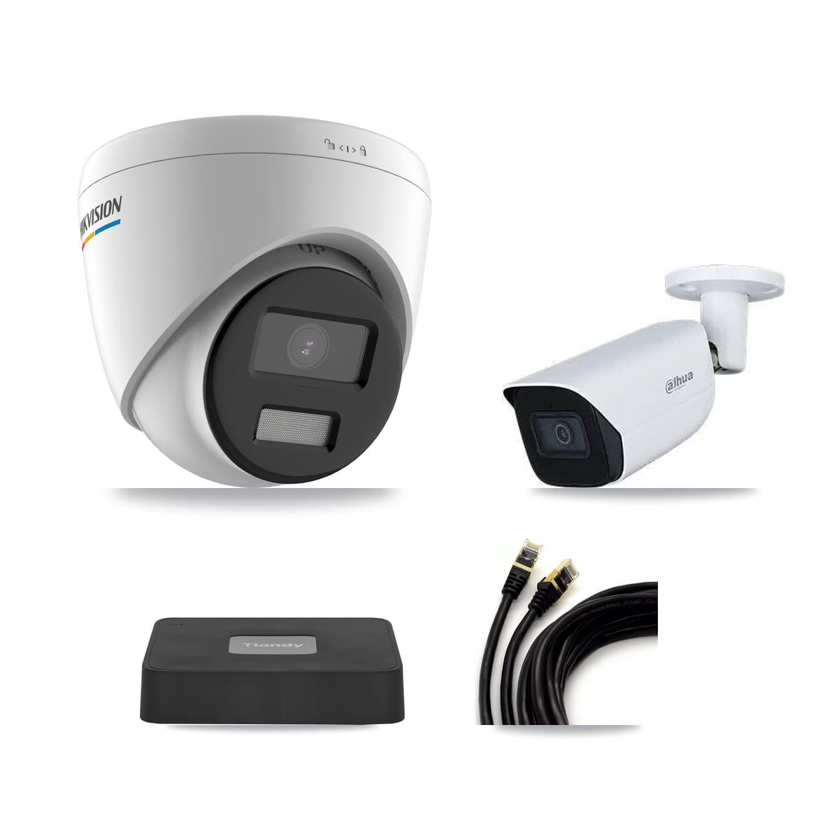 4-Channel 2MP – 5MP CCTV Kit — 3 2MP Turret + 1 5MP Bullet Cameras + 3TB Recording (TC-R3104-4CH Recorder)