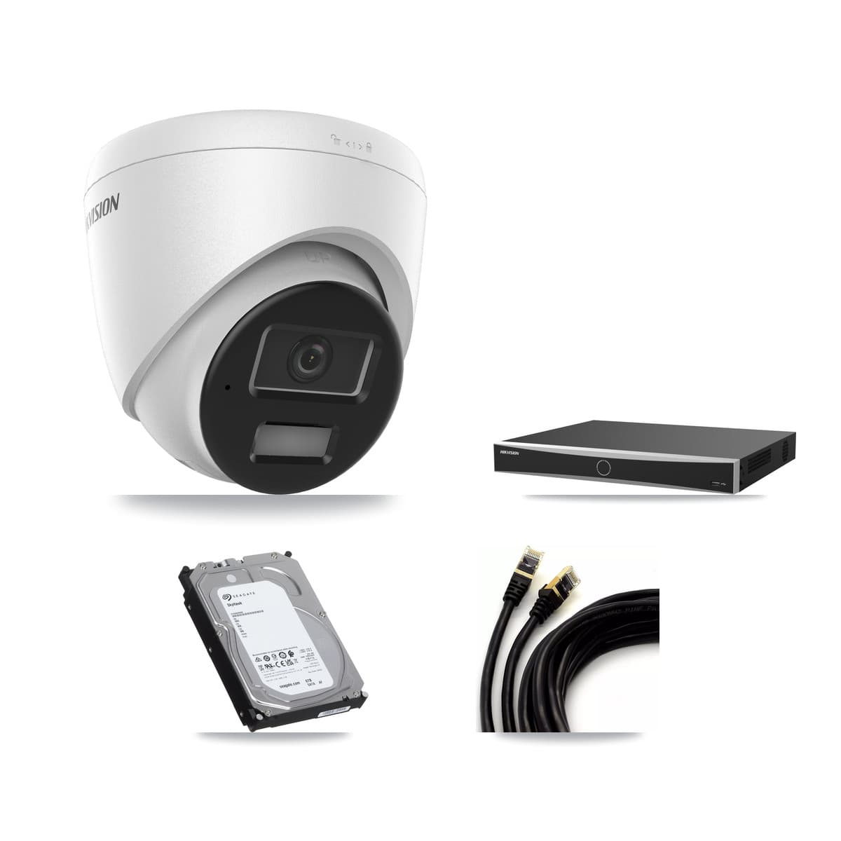 Hikvision 16-Channel 4MP CCTV Kit — 4 DS-2CD1343G2 Turret Cameras + 6TB Recording