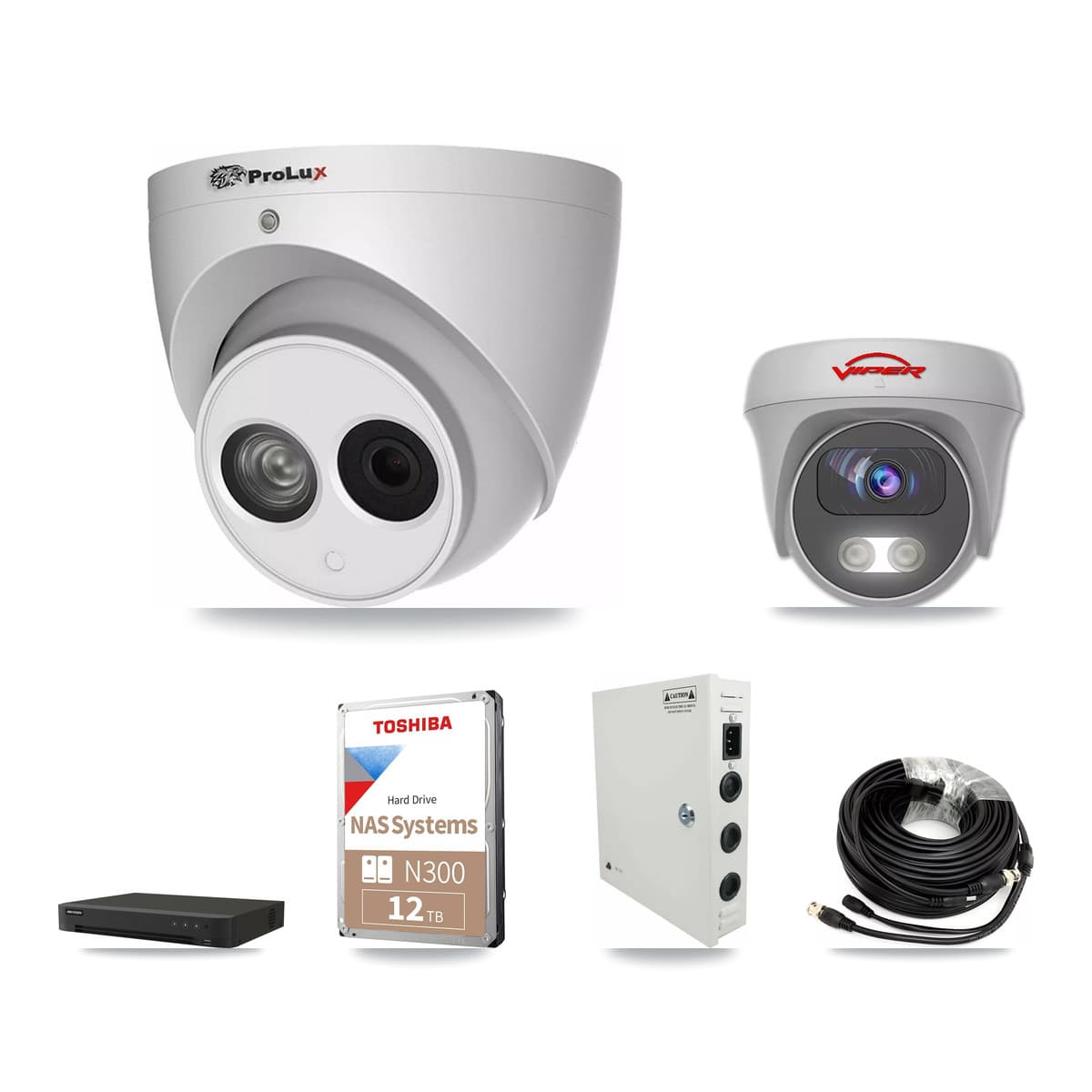 16-Channel 4MP – 5MP CCTV Kit — 6 4MP Turret + 6 5MP Cameras + 12TB Recording - Image 1
