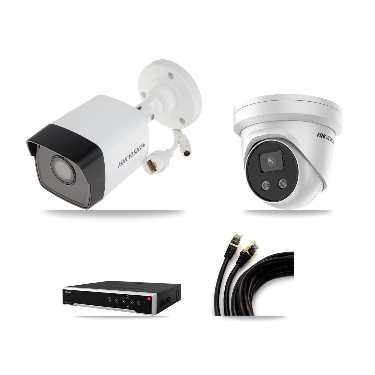 Hikvision 32-Channel 5MP CCTV Kit — 1 DS-2CD1053G0 Bullet + 1 DS-2CD3356G2 Turret Cameras + 3TB Recording