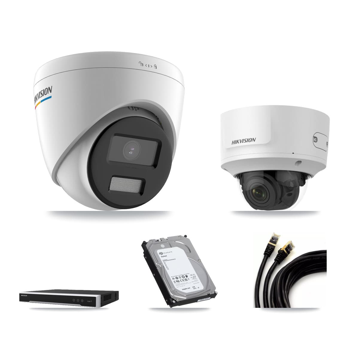 Hikvision 16-Channel 2MP CCTV Kit — 12 Turret + 1 Dome Cameras + 6TB Recording (DS-7616NI-M2 Recorder)