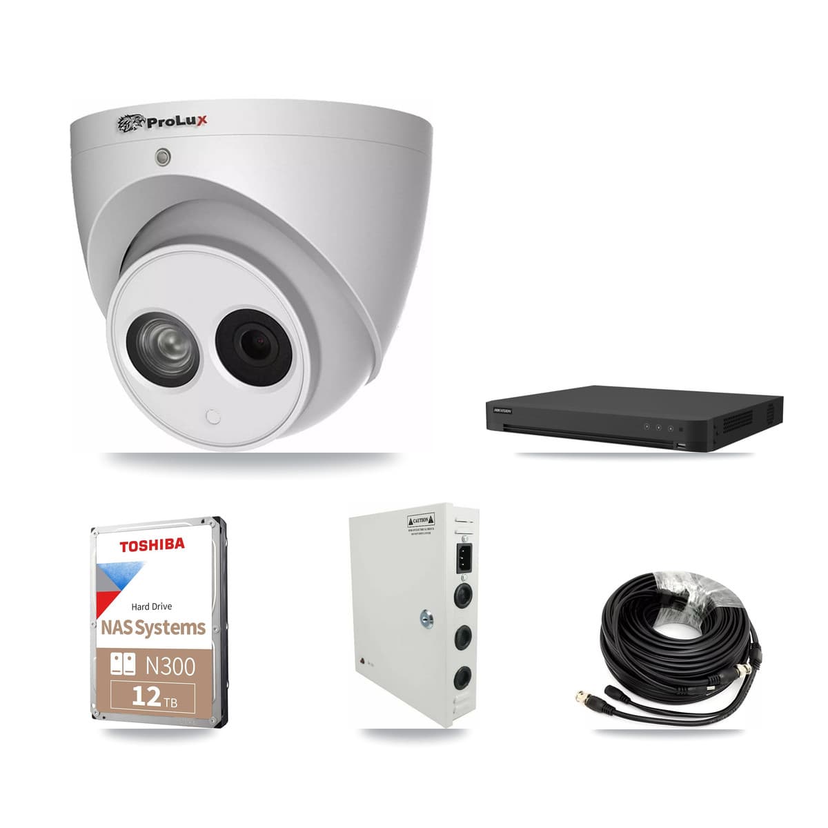 Prolux & Hikvision 32-Channel 4MP CCTV Kit — 24 Turret Cameras + 2× 12TB Recording