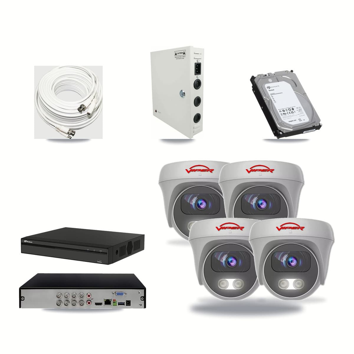 Prolux 8-channel CCTV kit: 4 cameras (4× 5MP Camera), 6TB hard drive