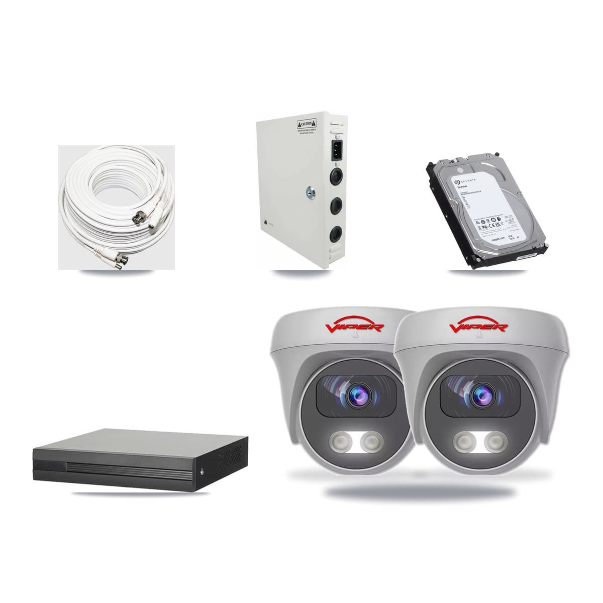 16-channel CCTV kit: 2 cameras (2× 5MP Camera), 6TB hard drive