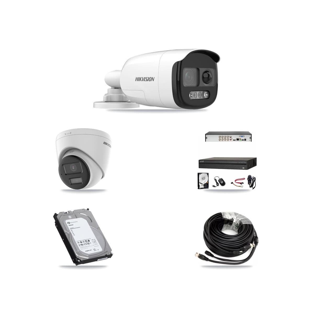Hikvision & Dahua 8-Channel 5MP – 4K CCTV Kit — 6 5MP Bullet + 1 4K Turret Cameras + 6TB Recording - Image 1