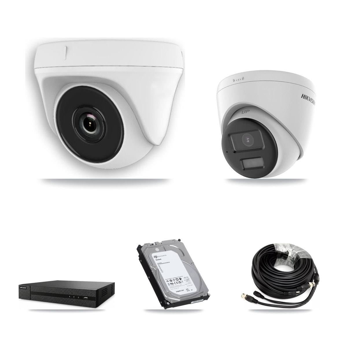 Hikvision 8-Channel 2MP – 4K CCTV Kit — 1 4K Turret + 5 White 2MP Dome Cameras + 6TB Recording (DVR-8CH Recorder) - Image 1