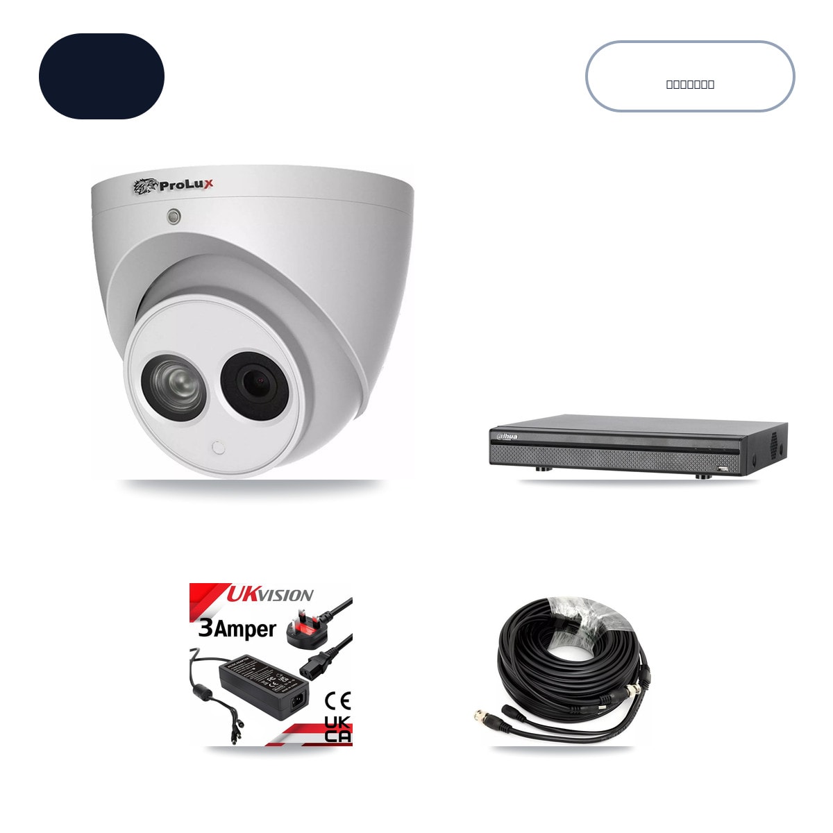 Dahua DH-XVR5108H-4KL-X-8P 8-Channel DVR CCTV Kit — 4× Prolux PXC-612C4W-A-POC 4MP Cameras + 6TB HDD