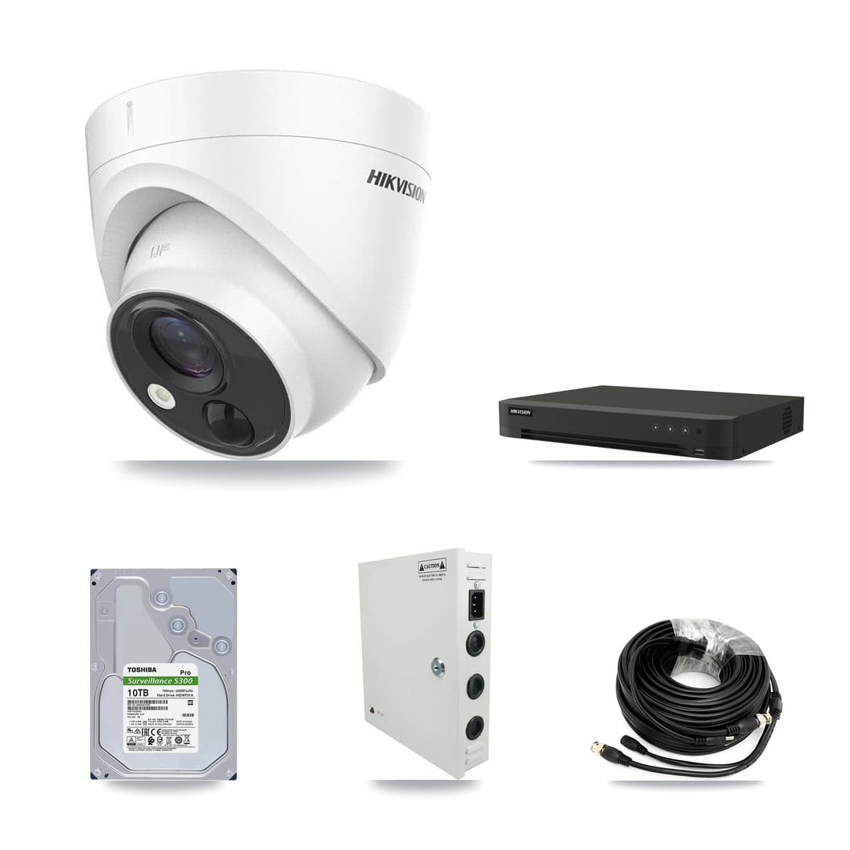 Hikvision 16-Channel 5MP CCTV Kit — 16 DS-2CE71H0T Turret Cameras + 10TB Recording