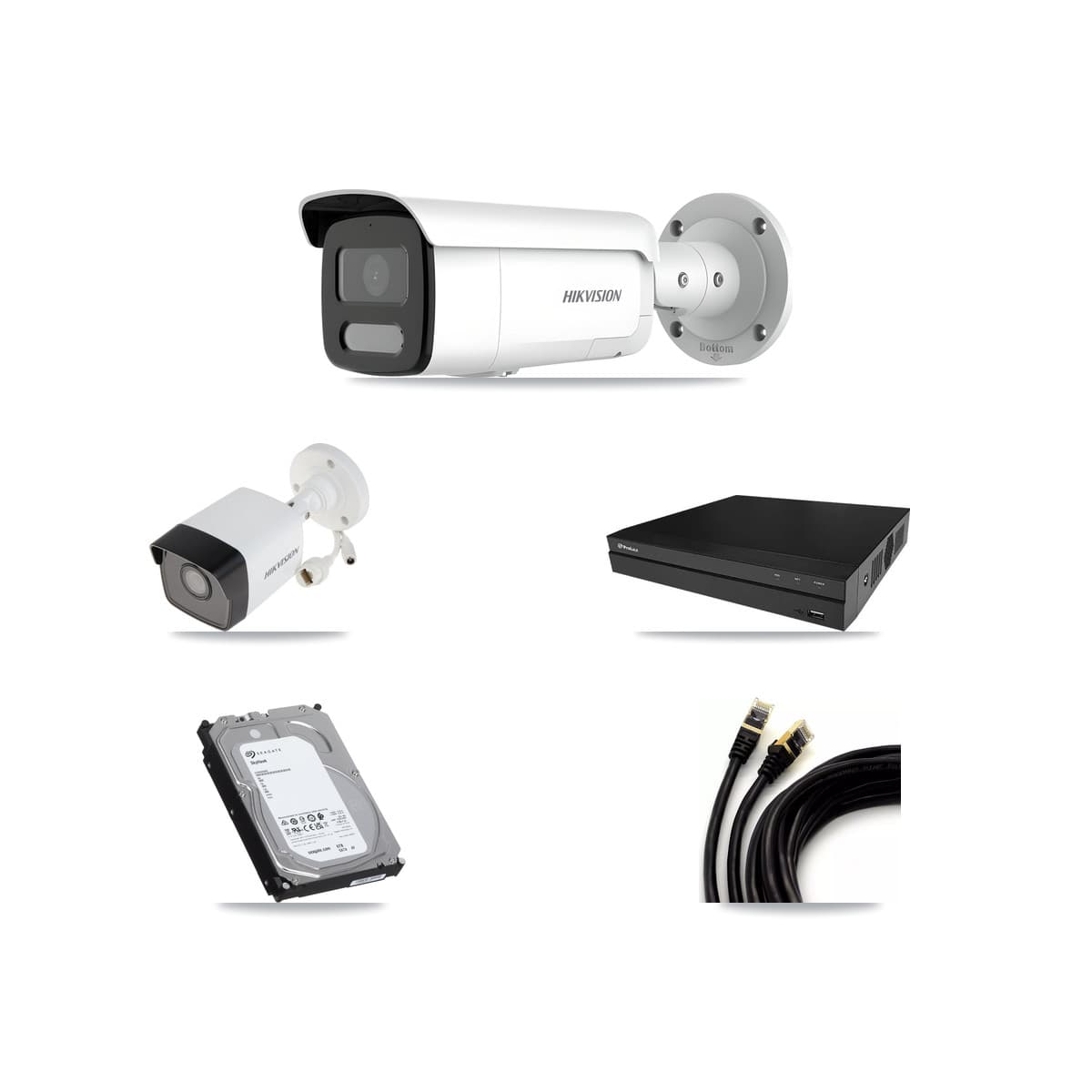 Hikvision & Prolux 8-Channel 4MP – 5MP CCTV Kit — 1 5MP + 3 4MP Bullet Cameras + 6TB Recording