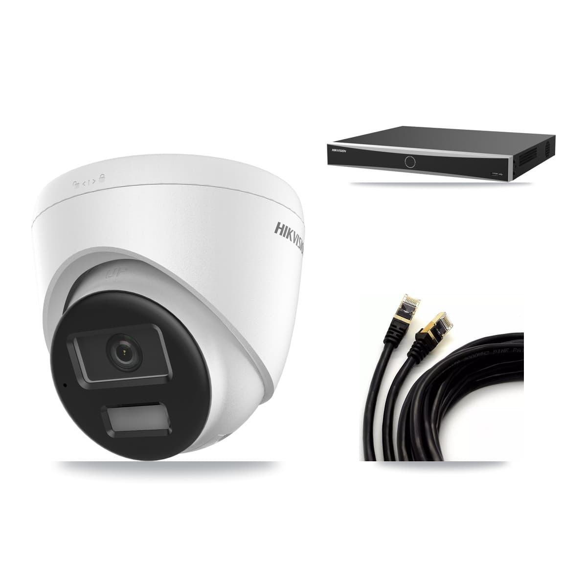 Hikvision 16-Channel 4K CCTV Kit — 3 DS-2CD1383G2-LIU Turret Cameras + 8TB Recording (DS-7616NXI-K2/16P(E) Recorder)