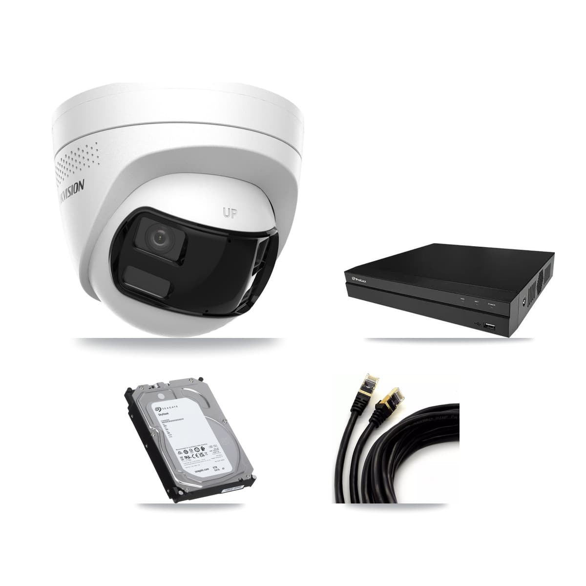 Prolux 8-Channel 4K CCTV Kit — 2 Turret Cameras + 6TB Recording