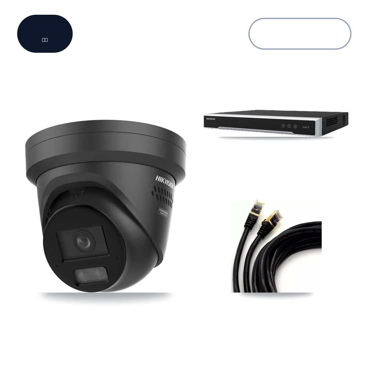 Hikvision 8-Channel 4K CCTV Kit — 6 Black Turret Cameras + 14TB Recording