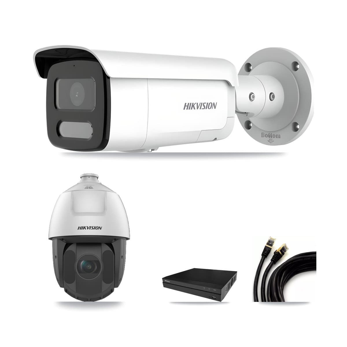 Hikvision & Prolux 8-Channel 2MP – 4MP CCTV Kit — 5 4MP Bullet + 1 2MP PTZ Cameras + 8TB Recording