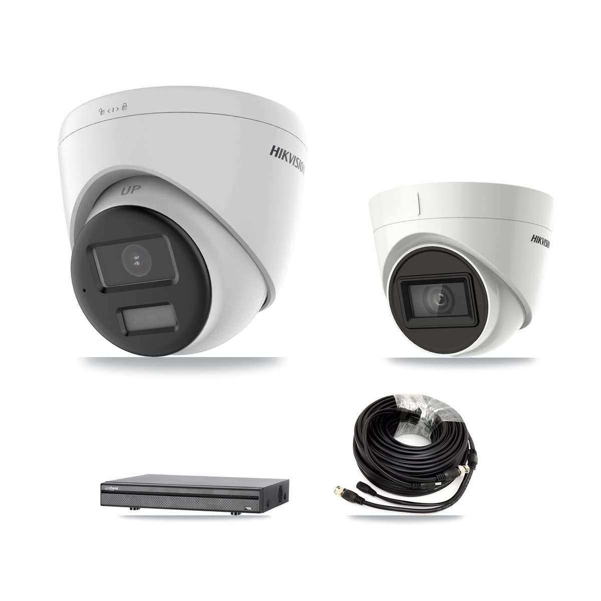 Hikvision & Dahua 8-Channel 4K CCTV Kit — 2 DS-2CE78U0T + 1 DS-2CE78U1T Turret Cameras + 8TB Recording - Image 1